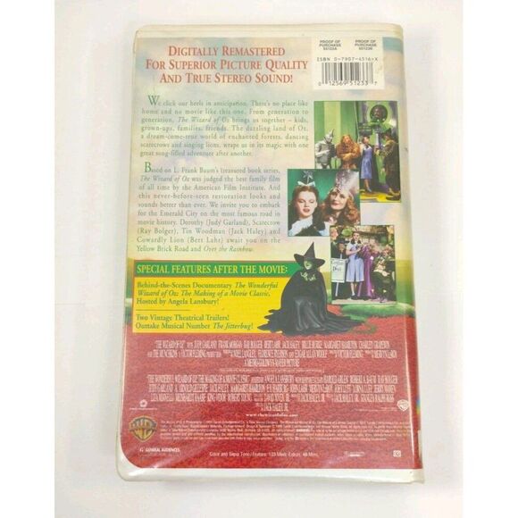 THE WIZARD OF OZ On VHS with Judy Garland Warner Bros. - Picture 13 of 14